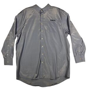 Food Lion Employee Mens Shirt 2XL Long Sleeve Blue Logo Uniform Grocery Store